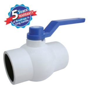 SOLID BALL VALVE WHITE LONG HANDLE